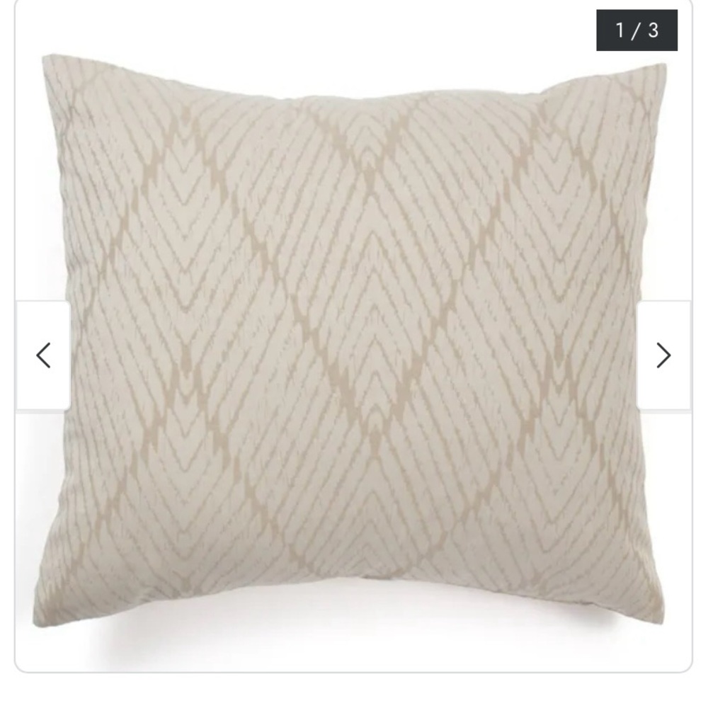 Elegant Bone and Taupe Euro Pillow Shams - NWOT